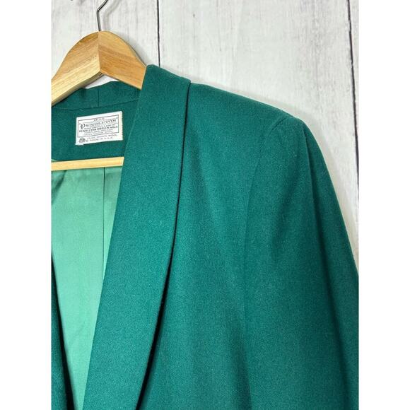 Vintage Miss Pendleton 100% Virgin Wool Lined Green‎ Blazer 12 - Picture 3 of 9